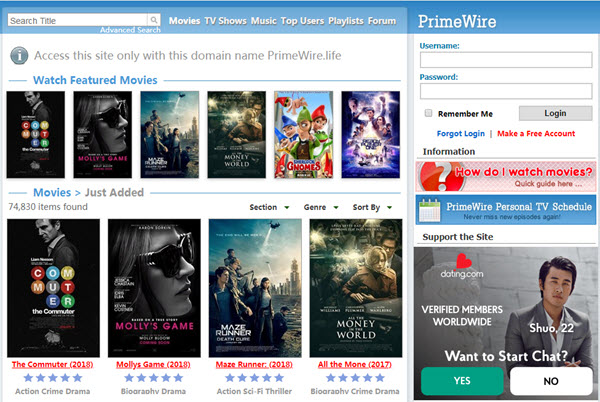 free movies downloading sites without paying