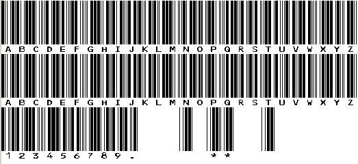 3 of 9 barcode font